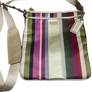 Coach Legacy Stripe North South Swing Bag Crossbody